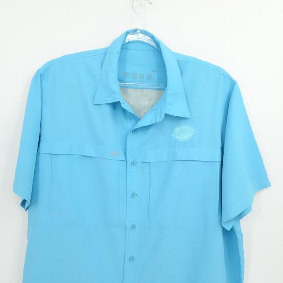 Game Guard Outdoors Shirt Mens‎ Blue XXXL Fishing Vented Embroidered Mikes Hard - Picture 6 of 9
